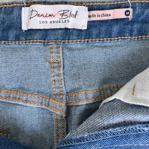 NEW Denim Distressed Jeans Mini Skirt Women's Medium Sequins Casual Grunge Sexy - Picture 4 of 8